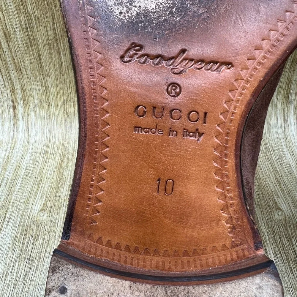 Gucci Crocodile Cap Toe Oxfords Men's Size 10 Brown Suede Made In Italy